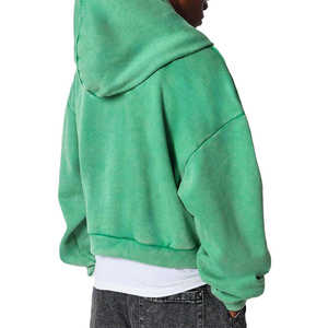 เสื้อฮู้ดทรงหลวมสำหรับผู้ชายมีซิปด้านหน้าผ้าฟลีซนุ่มใส่สบายสไตล์โรงงาน - Product Image 5