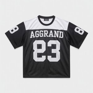 Venta al por mayor de alta calidad de malla de punto de secado rápido promoción Jersey camiseta hombres cuello redondo personalizado de gran tamaño de manga 100% poliéster - Product Image 4