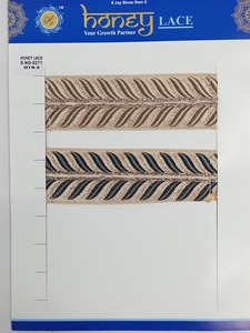 Tela de encaje bordado de hilo metálico para prendas festivas y decoraciones Tela de encaje bordado de poliéster al por mayor - Product Image 2