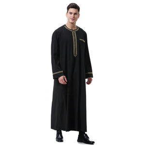 Pedidos a granel bordados personalizados Thobe Hombres por encargo Thobe / Thawb Ligero Clásico O-cuello Estilo modesto Thobes - Product Image 3