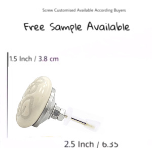 Modern Custom Etched Floral Ceramic Kids Knobs Cabinet Drawer <b>Door</b> Handle & Pulls <b>for</b> Wardrobe Kitchen & Bedroom [CK 268] - Product Image 3