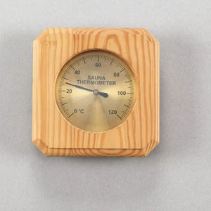 Termómetro analógico de sauna con marco de madera, medidor de temperatura montado en la pared <span class=keywords><strong>para</strong></span> sauna seca o sala de vapor - Product Image 1