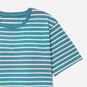 Nuevas Camisetas de Jersey a Rayas de Manga Corta con Corte Regular, Teñidas con Tinte Ecológico, Transpirables, con Contraste de Color, para Hombre y Mujer, Verano - Product Image 2