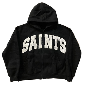 Pull à capuche de haute qualité pour hommes 100% haut en coton tendance en détresse motif 3D polaire Design doublé motif solide vente - Product Image 6