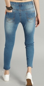 Jeans délavés pour femmes pantalon en denim coupe skinny pour jeunes femmes marque personnalisée avec un prix de gros bon marché pantalon en jean de bonne qualité - Product Image 4