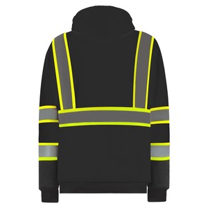 Sweat à capuche personnalisé réfléchissant de sécurité de qualité haute visibilité Polyester coton unisexe pull sweat hommes sweats à capuche avec réflecteur - Product Image 2