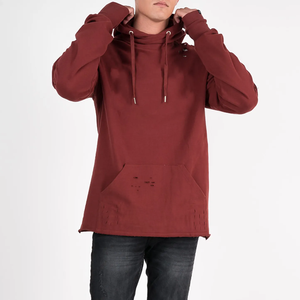 OEM Custom Styles 2024 Distressed Sweat à capuche surdimensionné pour hommes Streetwear Hip Hop teint en plaine pour l'hiver - Product Image 3