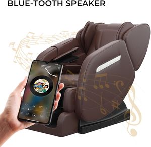 Massage Chair Modern Style Zero-Gravity Recliner Shiatsu Massage Voice <b>Controlled</b> Chromotherapy Light Inches Lbs Weight Capacity - Product Image 4
