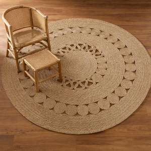 Soft Quality Vintage Round Jute Rug Handmade Straw Floor <b>Mat</b> Made in Indian for Your Lovely Home Round Jute Rug - Product Image 2