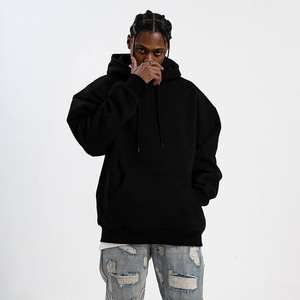 Sudaderas con capucha de felpa francesa en blanco personalizadas de alta calidad para hombres, ropa de calle, sudaderas con capucha de hombro caído de gran tamaño para fábrica - Product Image 3