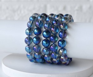 Best Attractive Blue Color Aura Quartz Titanium <b>Healing</b> <b>Bracelet</b> 8mm <b>Bracelet</b> for Meditation Jewelry - Product Image 4