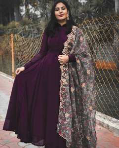 Último Modelo de Vestido Anarkali de FABZONE, Diseño de Alta Calidad para Ocasiones Especiales, en Georgette Suave, Organza y Seda Artificial, Ropa India y Pakistaní - Product Image 4