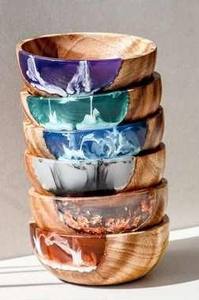 Bol en résine émaillée imperméable fait main - Design ange inspiré de la nature - Couleur et forme personnalisables - Décoration de bol à fruits ArtisanVibe - Product Image 5