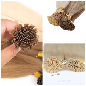 100% Extensions de cheveux humains Remy brun clair pointe plate permanente, douce - Product Image 2