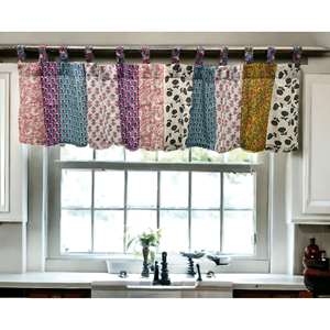 Voilage de fenêtre bohème 100 % coton, patchwork, imprimé floral multicolore, décoration de fenêtre pour la maison, thème bohème - Product Image 2