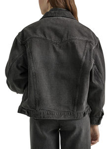 แจ็กเก็ตผ้ายีนส์สีดำลายควิลท์สำหรับผู้หญิงพิมพ์ลาย2025 - Product Image 3