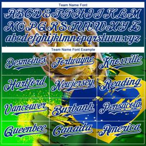 Ropa Deportiva Personalizada de Pesca de Lubina de Boca Ancha en Verde Neón Real y Blanco, Estilo Bomber, Universitaria, de Fútbol Americano, Transpirable - Product Image 5