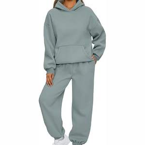 Conjuntos de Jogger de mujer transpirables lisos con cremallera de cuarto de alta calidad, chándal femenino para correr a juego, chándal de dos piezas para mujer - Product Image 6