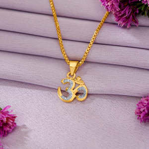 Collar con Colgante Religioso de Oro con Esencia de Om - Product Image 1
