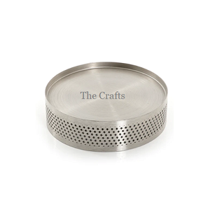 Plato para Servir Aperitivos de Metal Plateado, Color Plata, Calidad Superior, Forma Redonda, para Uso en la Cocina - Product Image 2