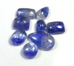 Piedras preciosas sueltas de tanzanita azul 8-17mm Natural Bio tanzanita cabujón suave Bio tanzanita mezcla forma 34cts 8 Uds lote al por mayor - Product Image 5