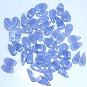 Paire d'agate en dentelle bleue naturelle de qualité supérieure Paire de cabochons de pierres précieuses en vrac Pierres précieuses naturelles en vrac Utilisation Fabrication de bijoux - Product Image 4