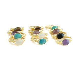 <b>Gold</b> Plated Fashion <b>Ring</b> with Colorful Gemstone Stylish Resale Appeal - Product Image 3