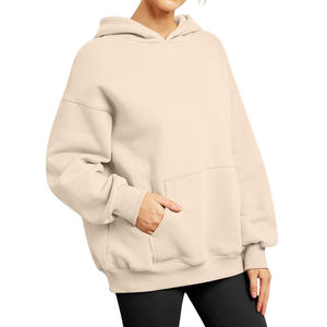 Sweat à capuche oversize à épaules tombantes de qualité supérieure avec fermeture éclair intégrale, personnalisé, pour femmes, 400GSM, sweat à capuche lourd - Product Image 5