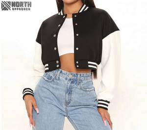 Chaqueta de mujer con letras a la moda de primavera, ropa de invierno, abrigo de mujer, chaqueta universitaria personalizada para mujer, chaqueta de cuero personalizada - Product Image 1