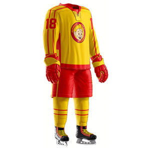 Nouvel uniforme d'équipe de hockey sur glace par sublimation, vente en gros, uniforme de hockey sur glace vert et noir, y compris maillot, chaussettes et pantalon - Product Image 1