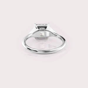 Bague de fiançailles élégante en or rose/jaune/blanc 9 carats avec diamant de laboratoire taille princesse, certification IGI, plaqué rhodium, style luxueux - Product Image 3