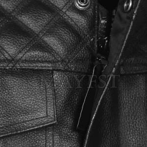 Chaleco de cuero genuino transpirable personalizable de alta calidad para hombre, ropa de trabajo exterior de invierno, servicio al por mayor de OEM - Product Image 3