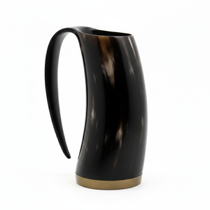 Mug classique en corne gratuit pour bière et café avec poignée, finition polie, écologique, compatible lave-vaisselle - Cadeau Crescent Crafts - Product Image 1