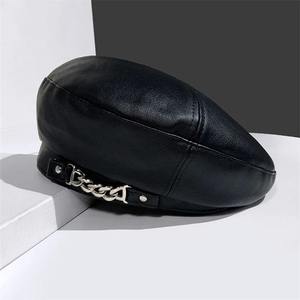 Gorro de invierno cálido de artista francés, gorro, boina Lisa Vintage, sombreros, gorros de cuero elegantes de Color sólido para mujer - Product Image 2