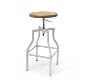 Meilleure vente Tabouret de bar industriel design classique en bois massif avec dessus rond en métal-Tabouret de bar pivotant à hauteur réglable - Product Image 1