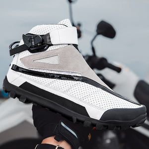 Factory Wholesale Breathable <b>Men's</b> Motorcycle Riding <b>Boots</b> Non-Slip Leather <b>Mens</b> Motorcycle Shoes for Summer and Winter - Product Image 4