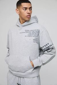 เสื้อฮู้ดโอเวอร์ไซส์ของผู้ชายผ้าฝ้ายระบายอากาศได้ดีเสื้อฮู้ดโอเวอร์ไซส์ออกแบบได้ตามต้องการ - Product Image 2