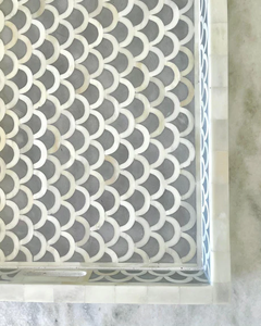 Plateau en nacre indien, décoration spéciale Ramadan, décoration en bois avec matériau en résine, support pour bakhoor disponible - Product Image 5