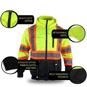 Safety Focused <b>Men</b> <b>Jacket</b> With Bright Fabric And <b>Reflective</b> Details For Workplace Protection - Product Image 5