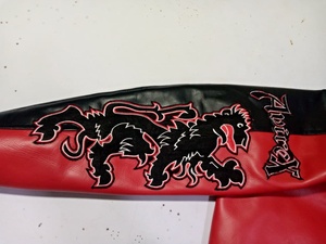 Veste universitaire unisexe en cuir véritable de mouton de haute qualité, style décontracté d'hiver, rouge et noir, col rond, fermeture éclair, en laine et cuir - Product Image 6