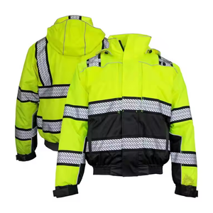 Chaqueta de trabajo de seguridad reflectante con múltiples bolsillos para exteriores de alta calidad para hombre, ropa de trabajo de construcción, ropa de seguridad - Product Image 4