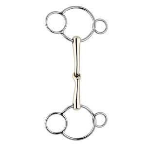 Horse Racing Horse Products Horse Universal Gag Bit Snaffle 3 Ring Mouth Piece Fat Outdoor Sports Stainless Steel - Product Image 2
