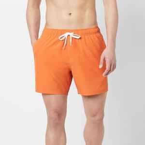 Shorts de bain pour hommes style rétro en toile, anti-plis, en spandex, taille mi-haute, respirants, avec cordon de serrage, écologiques - Product Image 3