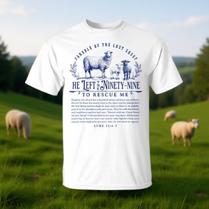 T-shirt chrétien « Parabole du mouton perdu » avec design inspiré du verset biblique de Léoncle 15 - Product Image 3