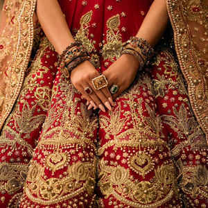 Diseño superior personalizado nupcial pesado Lehenga vestido para novia paquistaní diseñador Lehenga para vestido de novia para boda - Product Image 4