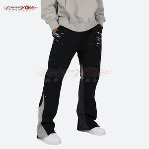 Wide Leg Men's <b>Pant</b> With Zipper Pocket Design For Athleisure Street Look Fleece Lined Flare Sweatpants For Men - Product Image 4