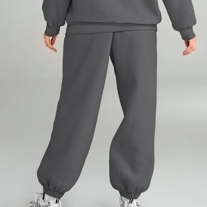 Pantalones de fabricación Premium para uso diario, precio de fábrica, pantalones de chándal holgados para mujer, pantalones de chándal elegantes de cintura alta para mujer - Product Image 4