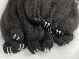 Vietnamien 100% Naturel Vierge Remy Cheveux Tissage Bundles Machine Double Trame 100g Long Jet Noir Yaki Cuticules Alignées - Product Image 3