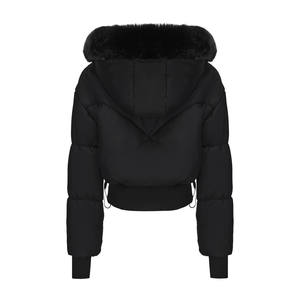 Chaquetas de Burbuja de Alta Calidad para Mujer Talla Grande, Chaquetas con Capucha Acolchadas, Chaquetas de Invierno de Burbuja para Mujer, Color Negro con Capucha de Piel - Product Image 2