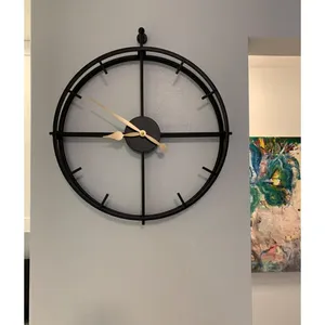 Los últimos Relojes de pared para sala de estar interior, hogar y oficina de pared para reloj de diseño con combinación de metal y madera, reloj de mesa barato - Product Image 6